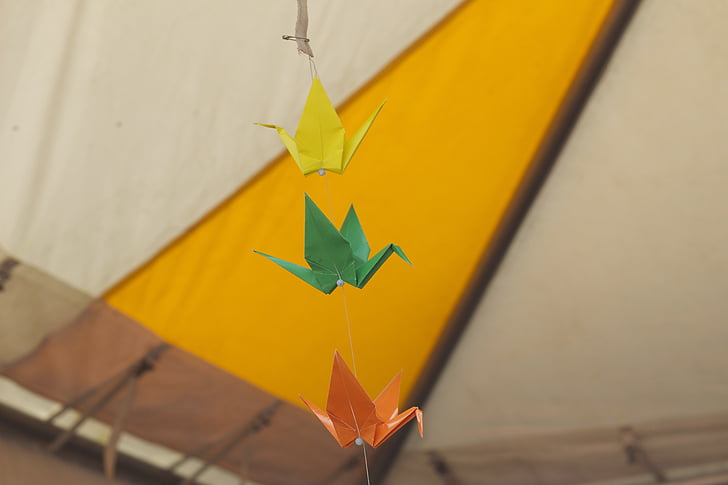 pták, Origami, dekorace, Holub, Japonsko, Japonština
