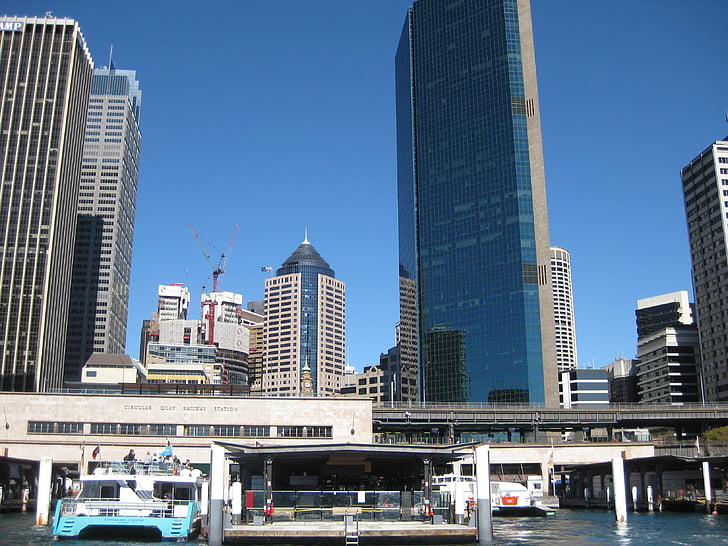 Sydney, Austrálie, Sydney skyline, mrakodrap, městské panorama, Panoráma města, Městská scéna