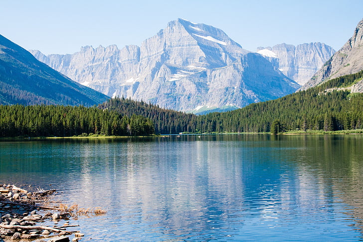 swift current lake, glacier, panoramic, montana, lake, glacier national park, mountains