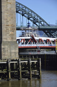 Tyne, Jembatan, Sungai, Newcastle, Dermaga, air, Jembatan - manusia membuat struktur