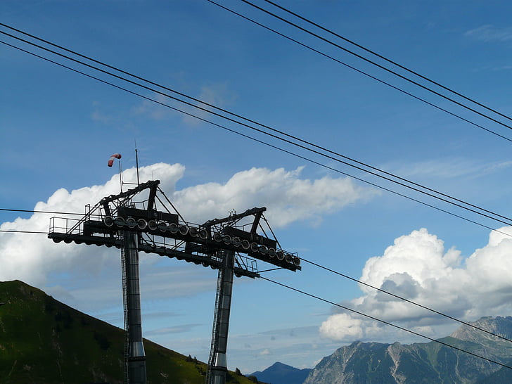 chairlift, mast, cable car, lift, gondola, roll, support