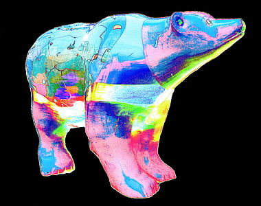 bear, colorful, abstract, creative