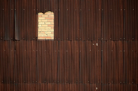 Brickwall, byggeri, Tom, hul, gamle, mønster, rustik
