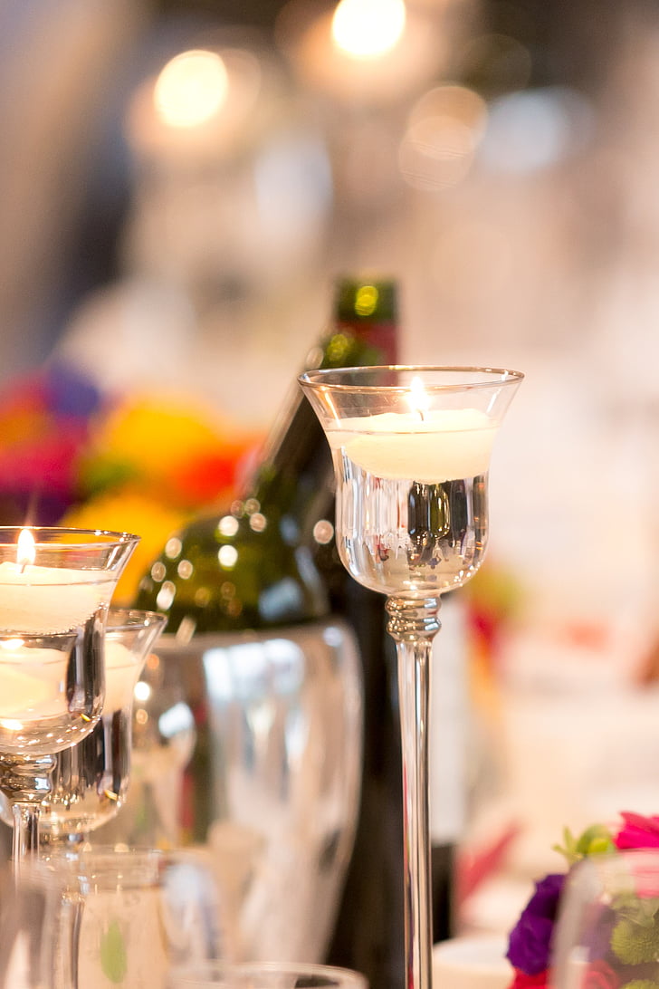 candle, table, dinner, food, celebration, setting, dining