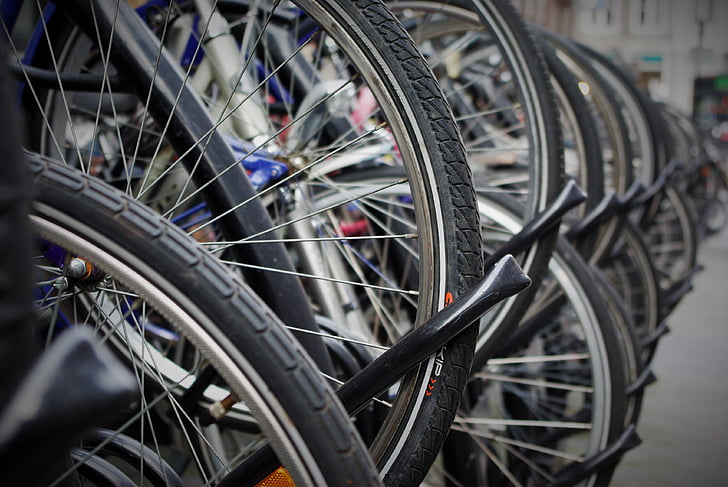 pneumàtics de bicicletes, madurar, Mànega, estand, vora, bicicleta, bicicleta de muntanya
