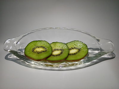 Kiwi, plátky Kiwi, sklo, banánu, Kiwi zelené srdce, zhouzhi kiwi