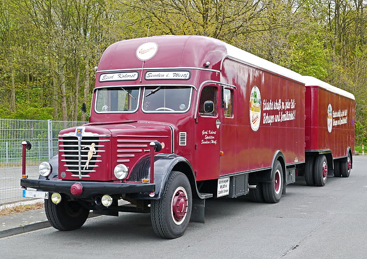 büssing, vrachtwagen, 1956, historisch, hersteld, operationele, goedgekeurd