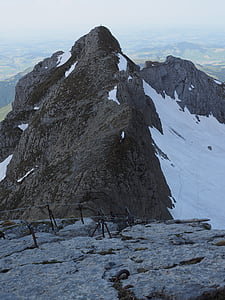 girensattel, girenspitz, Jakobov rebrík, lezenie, zostup, Säntis, Švajčiarske Alpy