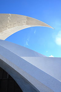 calatrava, auditorio de tenerife, tenerife, architecture, avant-garde, roof top, sickle-shaped