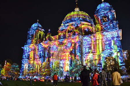 iluminasi, Dom, Berlin, Festival, cahaya, warna