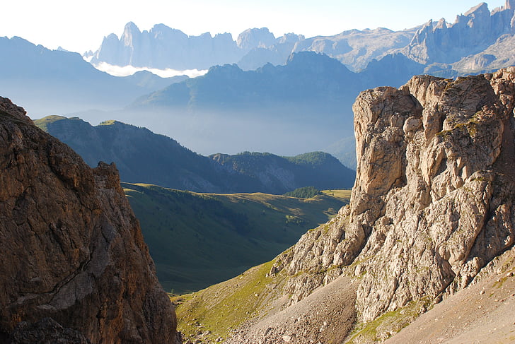 Dolomity, hory, Itálie, Hora, Příroda, krajina, venku