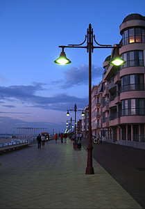 laternām, lampas, ielas lukturi, gaisma, apgaismojums, arhitektūra, pludmales promenāde