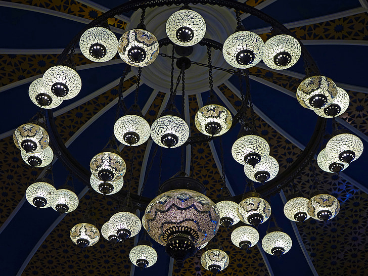 lanterner, marokkanske, belysning, lyse, dekorasjon, design, hvit
