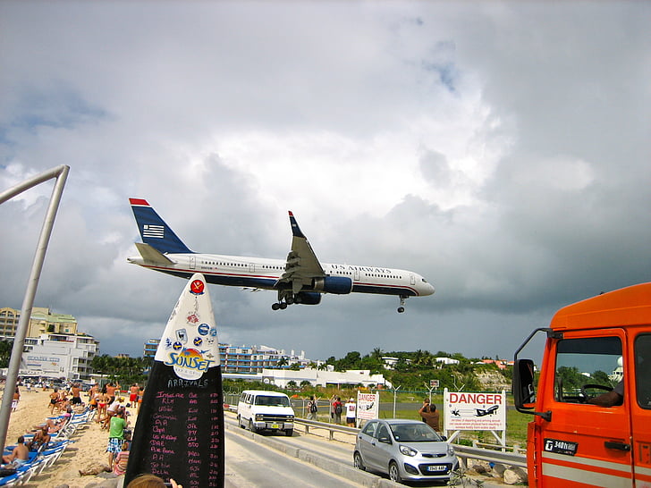 Karibik, St. maarten, Flugzeug