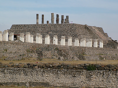 ruiny, Archeologia, Tula, krajobrazy, Meksyk