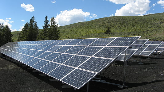 solar panel array, power, sun, electricity, energy, environment, sunlight