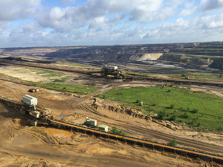 open pit mining, commodity, removal, industry, brown coal