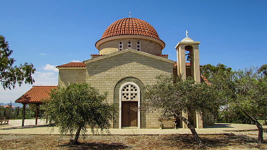templom, ortodox, vallás, építészet, Panagia petounia, Ciprus, híres hely