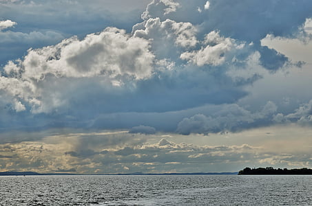 Bodamské jezero, počasí nálada, mraky, obloha, jezero, voda, Já?