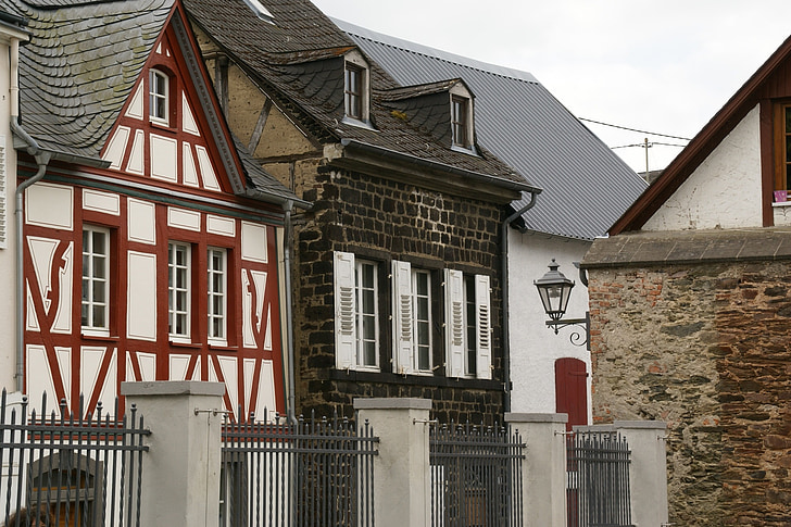 Münstermaifeld, hus, fasad, Timber framing, historiska, Tyskland, exteriör