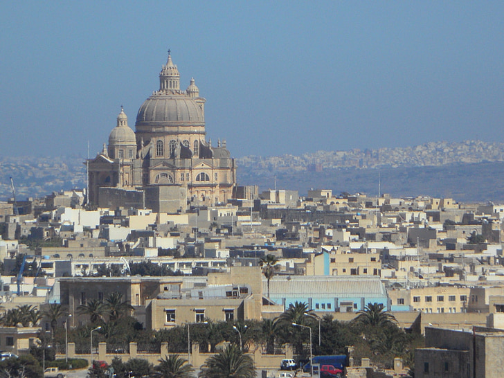kupola crkve, Crkva, crkvenih kupola, uzvišen, grad, Izvanredna, Gozo