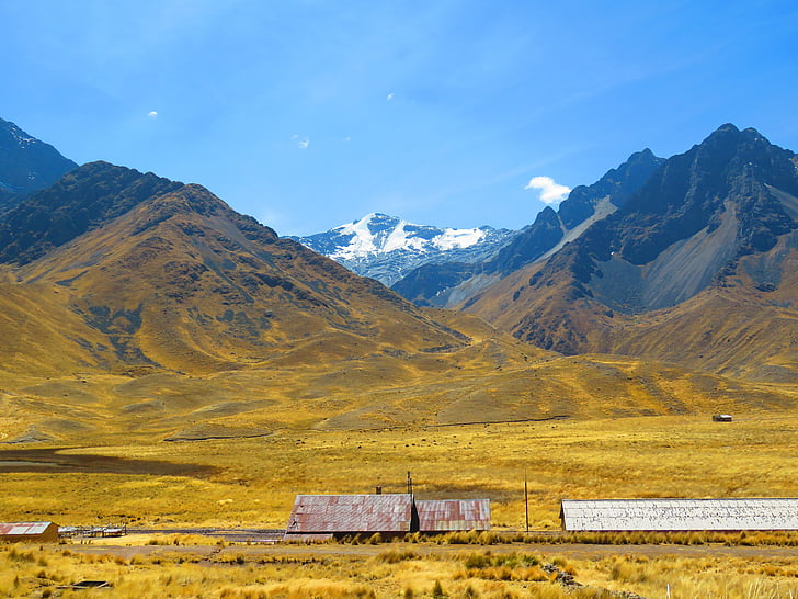 montagne, paysage, neige, Vista, Pérou, nature, route