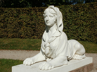 Skulptur, Sphinx, Naturtheater, Schwetzingen, Statue, Denkmal, Stein