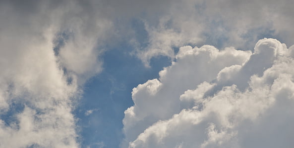 hemel, wolken, blauw, wit, achtergrondafbeelding, Cumulus wolken, natuur