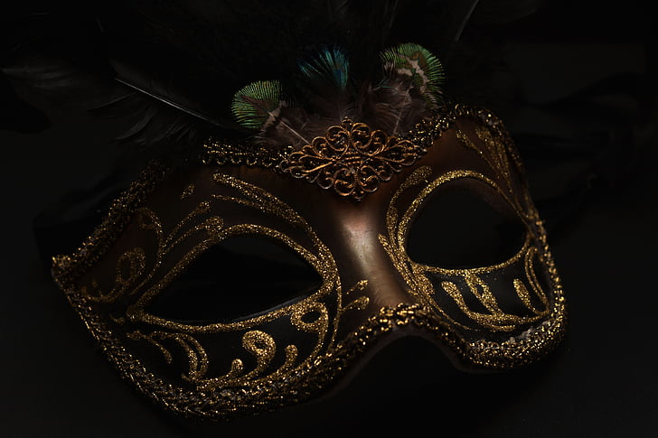 máscara, Carnaval, Veneza, misterioso, fechar, romance, Carneval