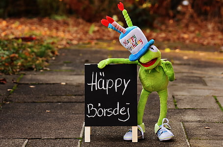 verjaardag, Gefeliciteerd, Kermit, kikker, wenskaart, vreugde, geluk