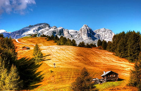 ドロミテ, 山, イタリア, 風景, 自然, 風景, 山