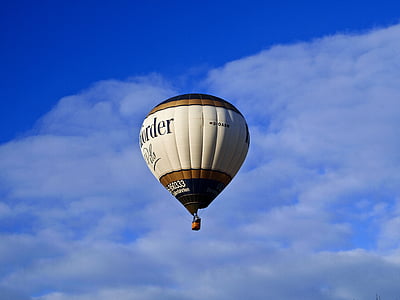 cielo, balón, volar, vuelo en globo, nubes, globo de aire caliente, azul