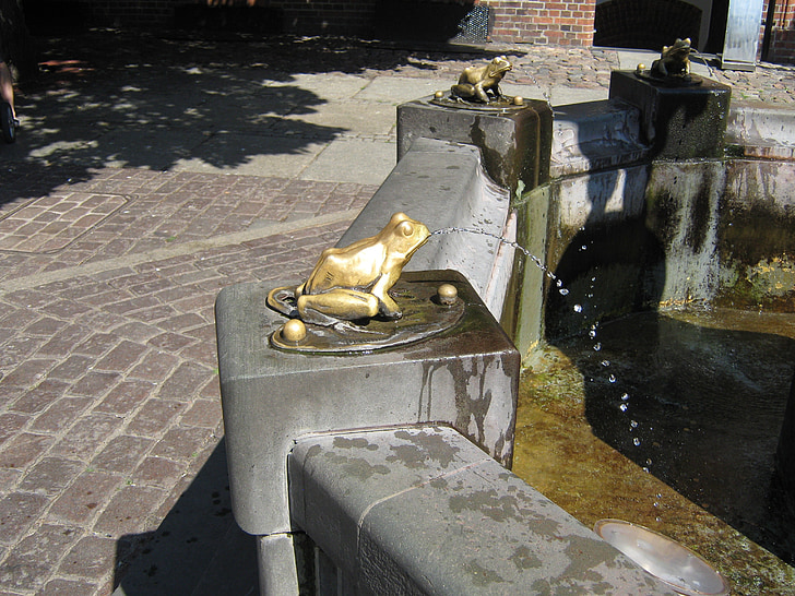 frosken, fontene, vann, monument