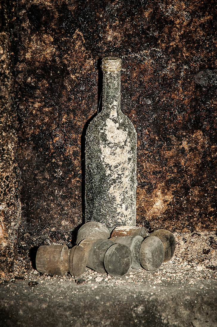 old wine bottle, cellar, bottle, mold, forget