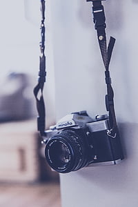 kamera, klasik, menggantung, lensa, Minolta
