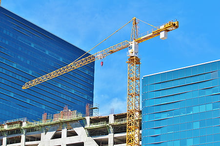 baukran, crane, construction, house construction, load lifter