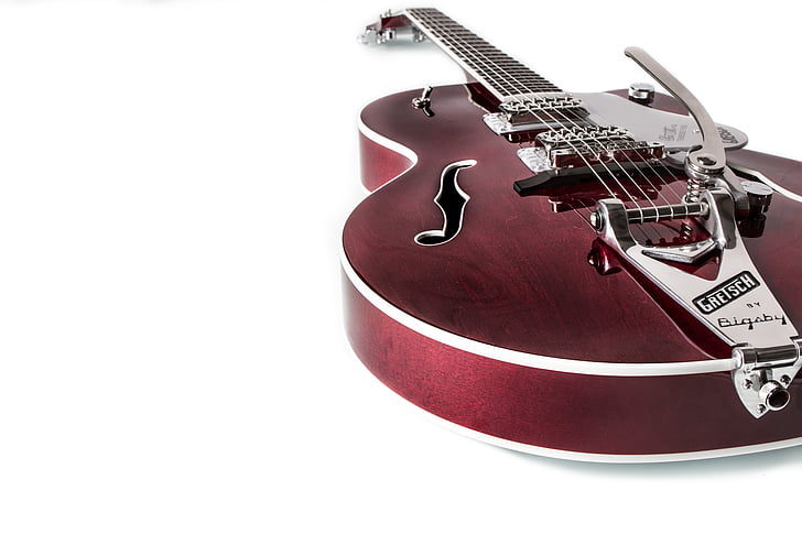 Chrome, close-up, elektrisk guitar, udstyr, Gretsch, guitar, guitar strings