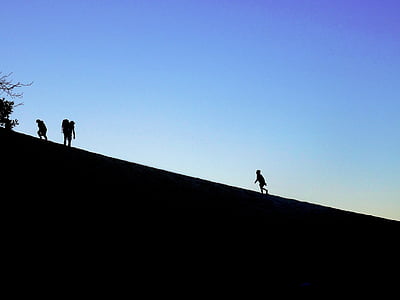 silhouette, shadow, group, human, figures, family