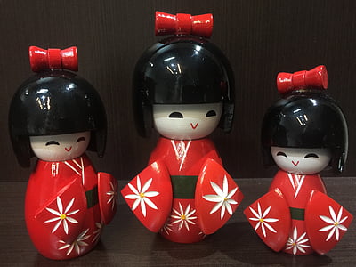Japonų, lėlės, Japonija, raudona, uždarose patalpose, Kalėdos, ne žmonės