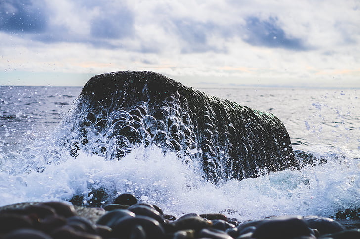 ocean, rock, sea, water
