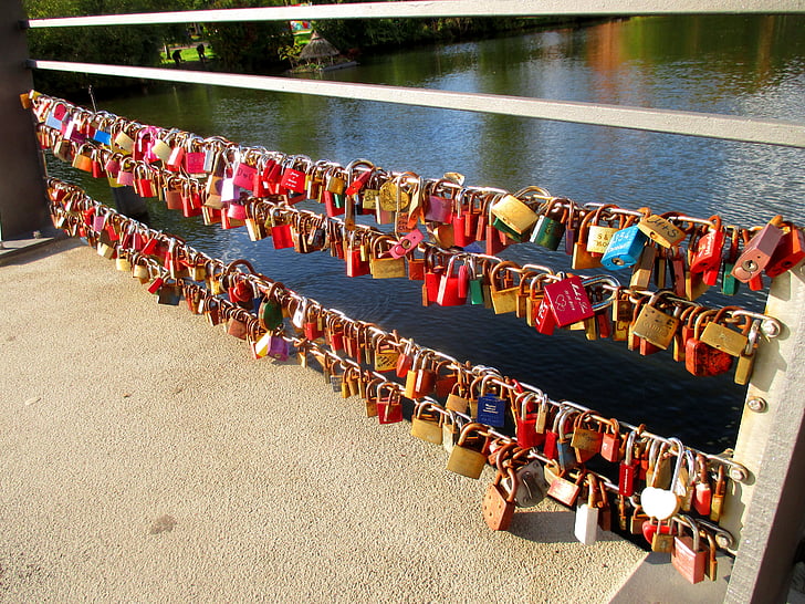 cadeados, ponte, bloqueios de amor, amor, amizade, romântico, símbolo de amor