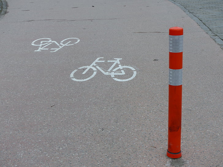 cycle path, bike, road, cycle path signs, mark