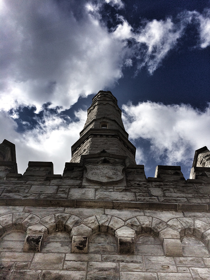 slagmarken monument, 1812-krigen, slagmarken, himmelen, skyer, stein, perspektiv