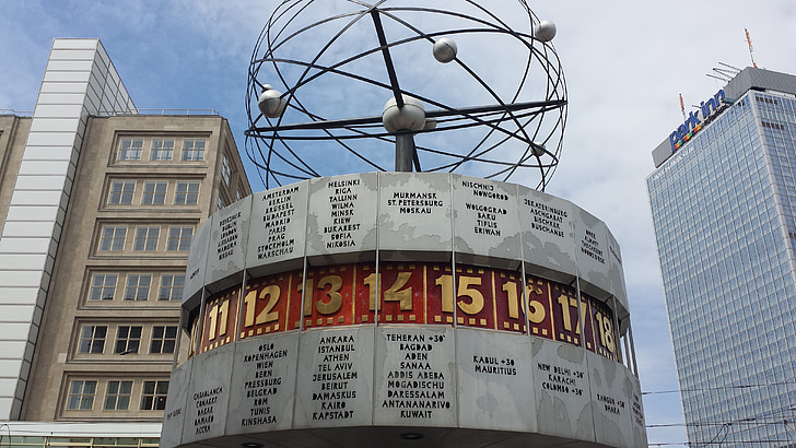 world clock, berlin, building, capital, clock
