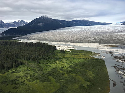 TAKU, Alaska, gletser, biru, salju, pemandangan, alam