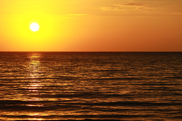 Alba, posta de sol, oceà, platja, sol, paisatge, escèniques
