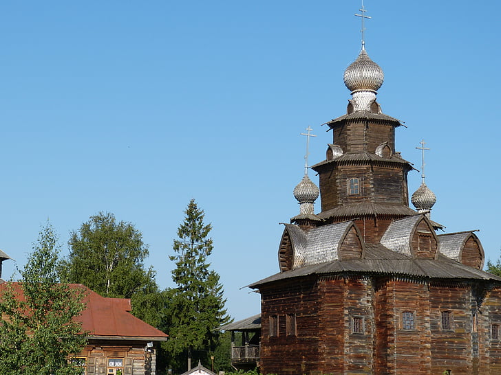 Drevený kostol, kostol, Rusko, Suzdal, pravoslávna, ruská pravoslávna, dome