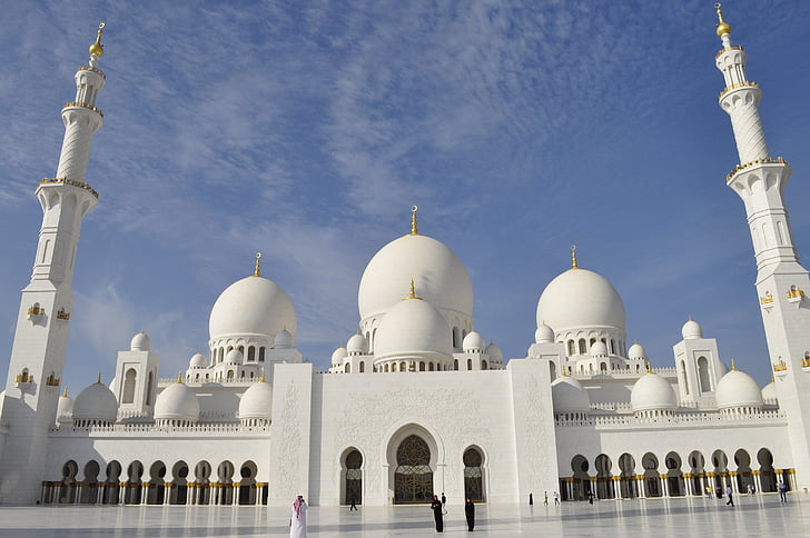 Grand mosque, päike, arhitektuur, Islam, moslemi, Zayed, mošee