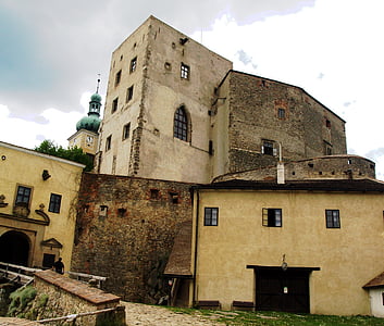 Buchlov, slott, styrka, väggarna i den, monumentet, arkitektur, befästningarna