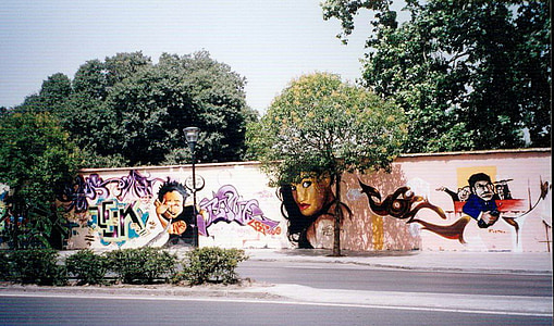 Street-art, Wandkunst, Granada, Spanien, Wand, Kunst, Straße